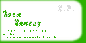 nora manesz business card