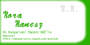 nora manesz business card